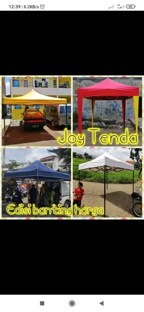 Tenda jualan model lipat