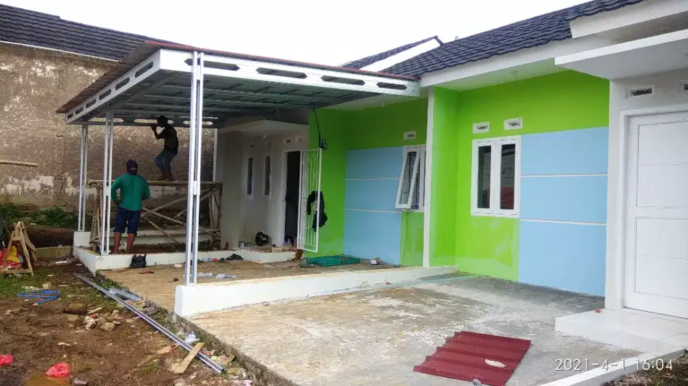 Kanopi Tanpa DP, Rangka Baja Ringan berikut Keramik Garasi Carport
