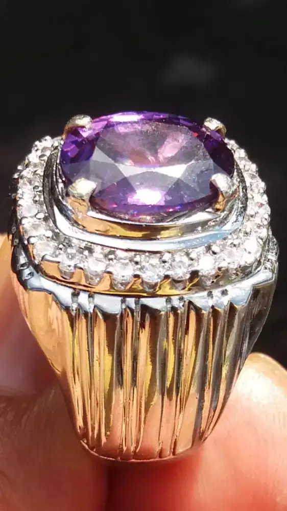 Jual Batu Cincin Permata Purple Kecubung Cutting Good Perfomance