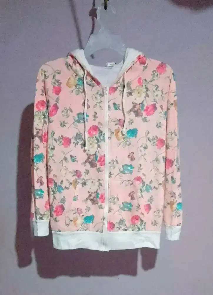 Sweater Hoodie Wanita Motif Flower !.