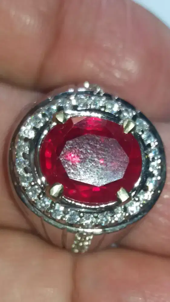 Jual Batu Cincin Red Delima Ruby Cutting Beautiful Keren Top