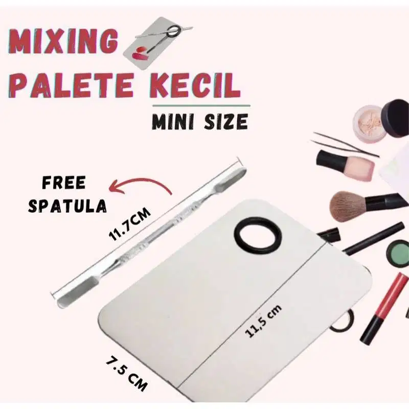 Mixing Pallete Kecil Stainless Steel Alat Pencampur Makeup Kecil