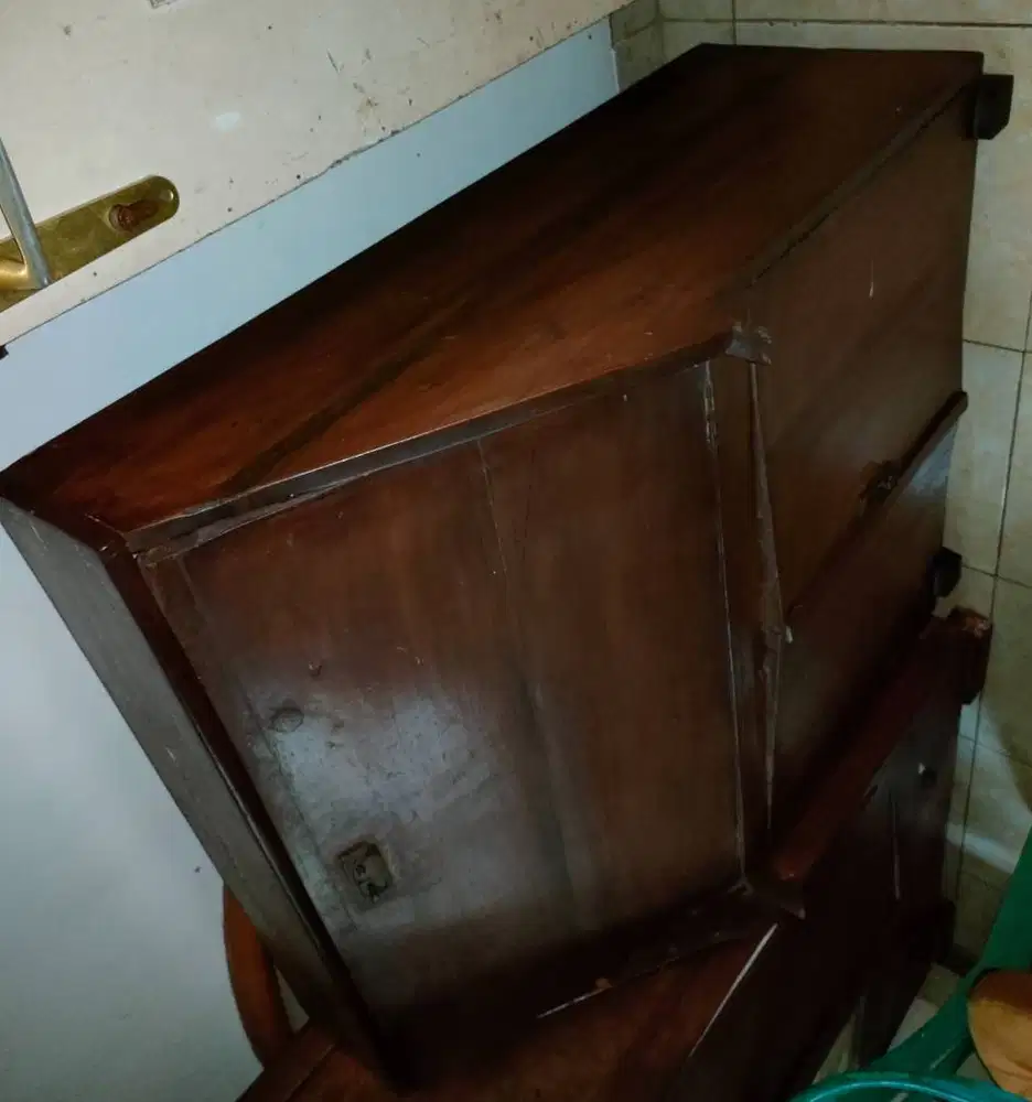 Meja belajar jadul full kayu jati