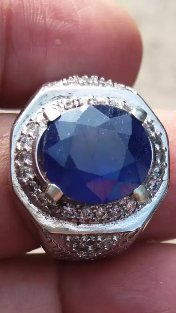 Jual Batu Cincin Permata Royal Blue Sapphire Cutting Good Looking