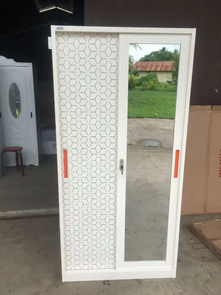 Lemari Besi Pakaian 2 Pintu Sliding / Lemari Besi Baju 2 Pintu 32