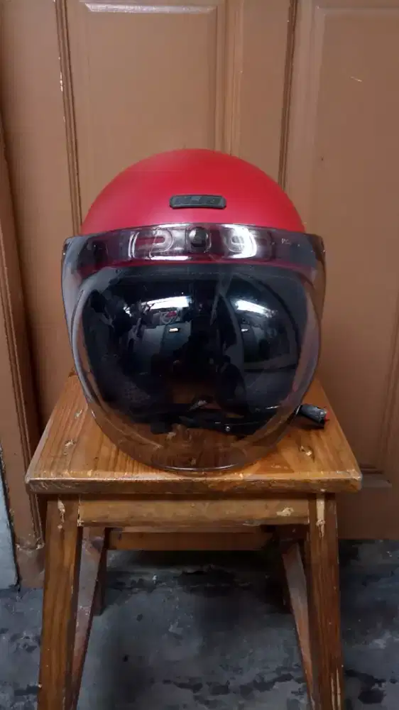Helm bogo NJS red chili classic look size L original no eiger