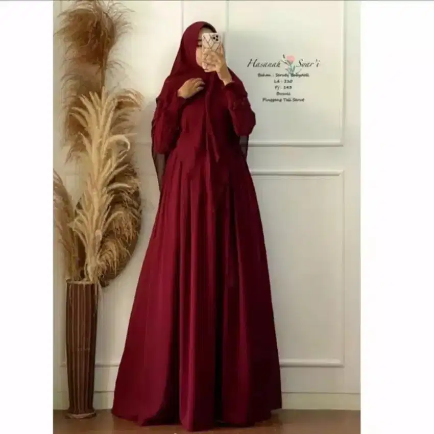 Syar'i Hasanah cantik ,modis #Maroon