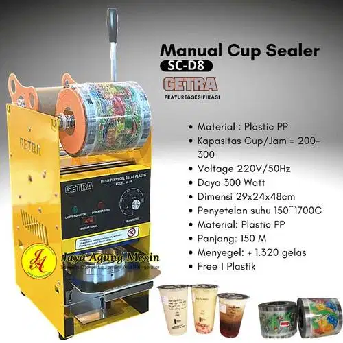 Cup Sealer Getra Mesin Press plastik Cup ScD8