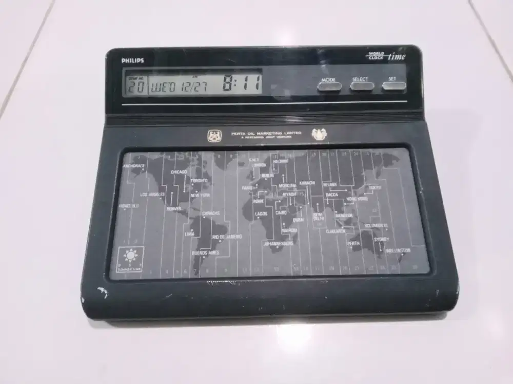 Vintage PHILIPS World Time Clock koleksi jam meja antik retro jadul