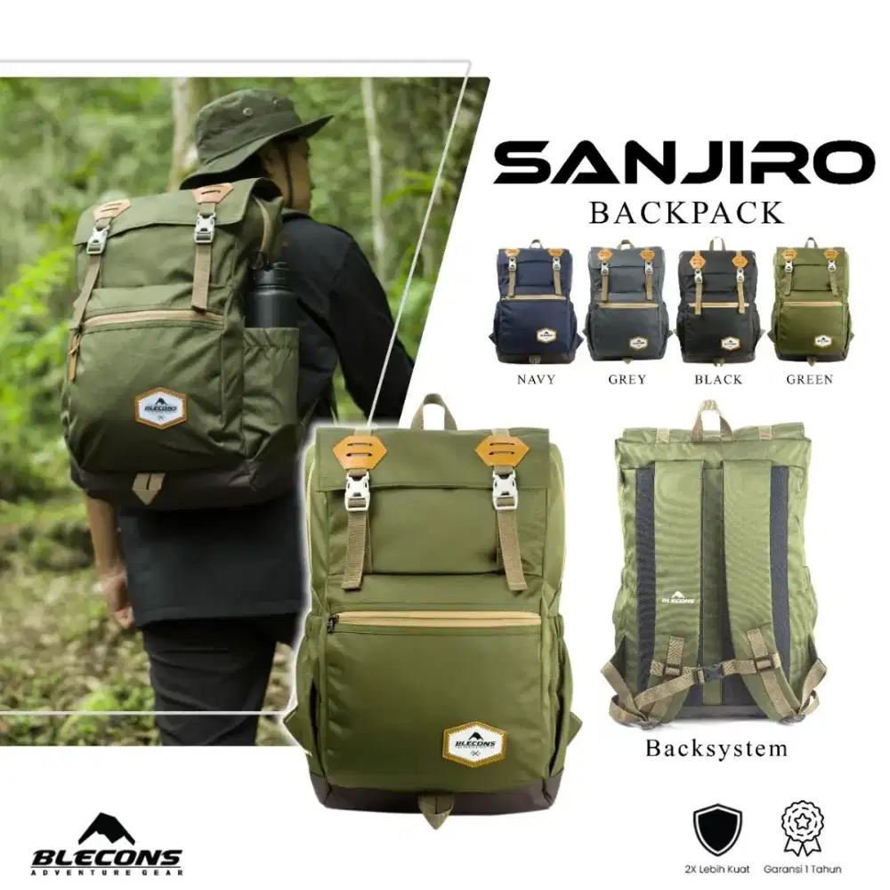 Tas Ransel Sanjiro 25L Ransel Laptop Sekolah Bushcraft Outdoor