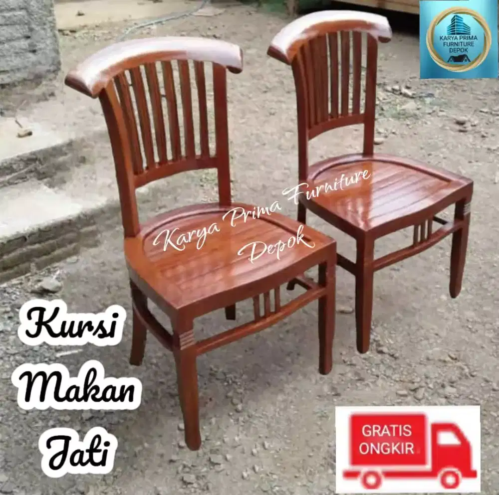 Kursi Makan Full Jati kuat awet baru 485rb free ongkir pembayaran COD