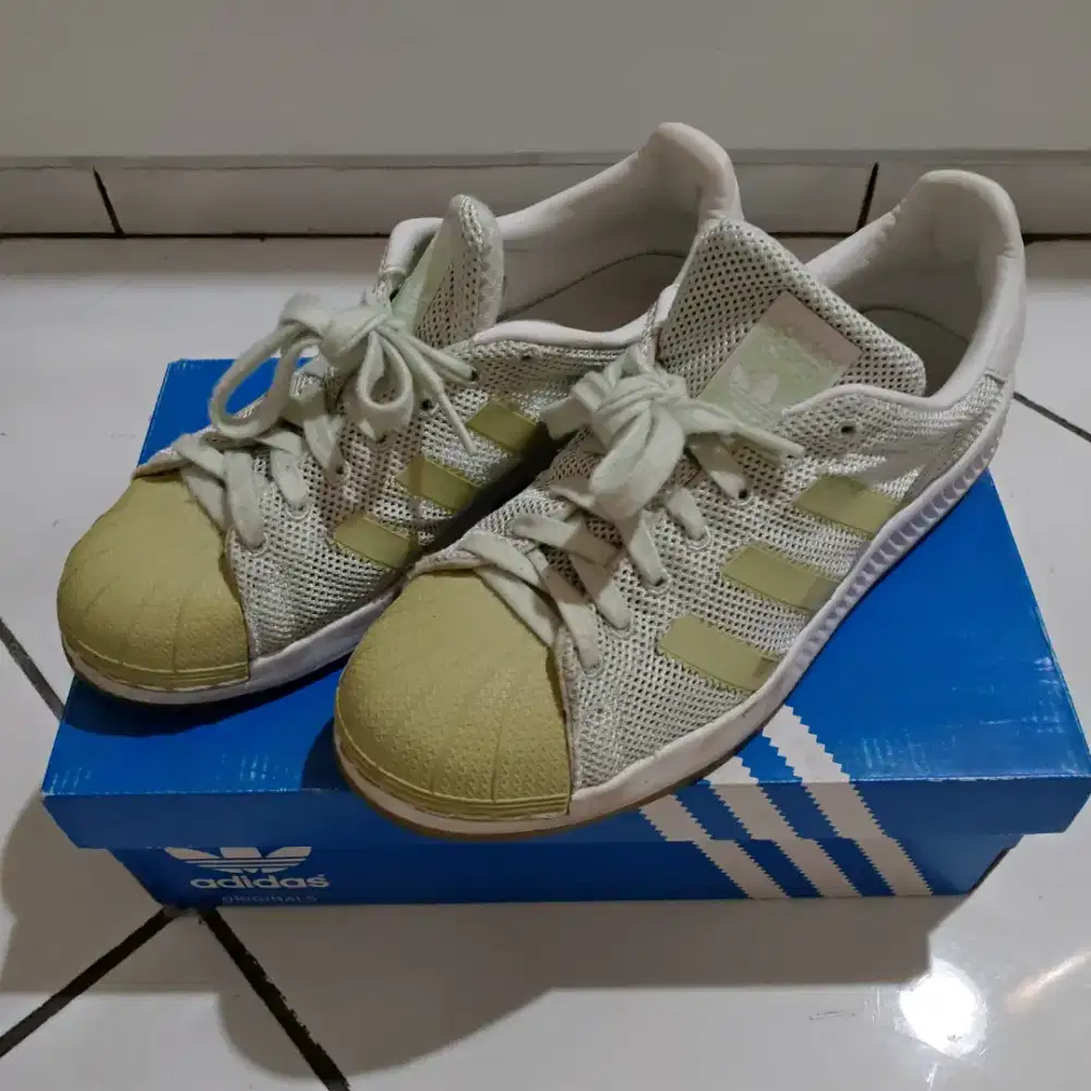 Sepatu Original Adidas Superstar Bounce Mens Trainers Light Green