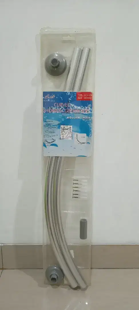 tiang tirai melengkung kamar mandi curved shower rod