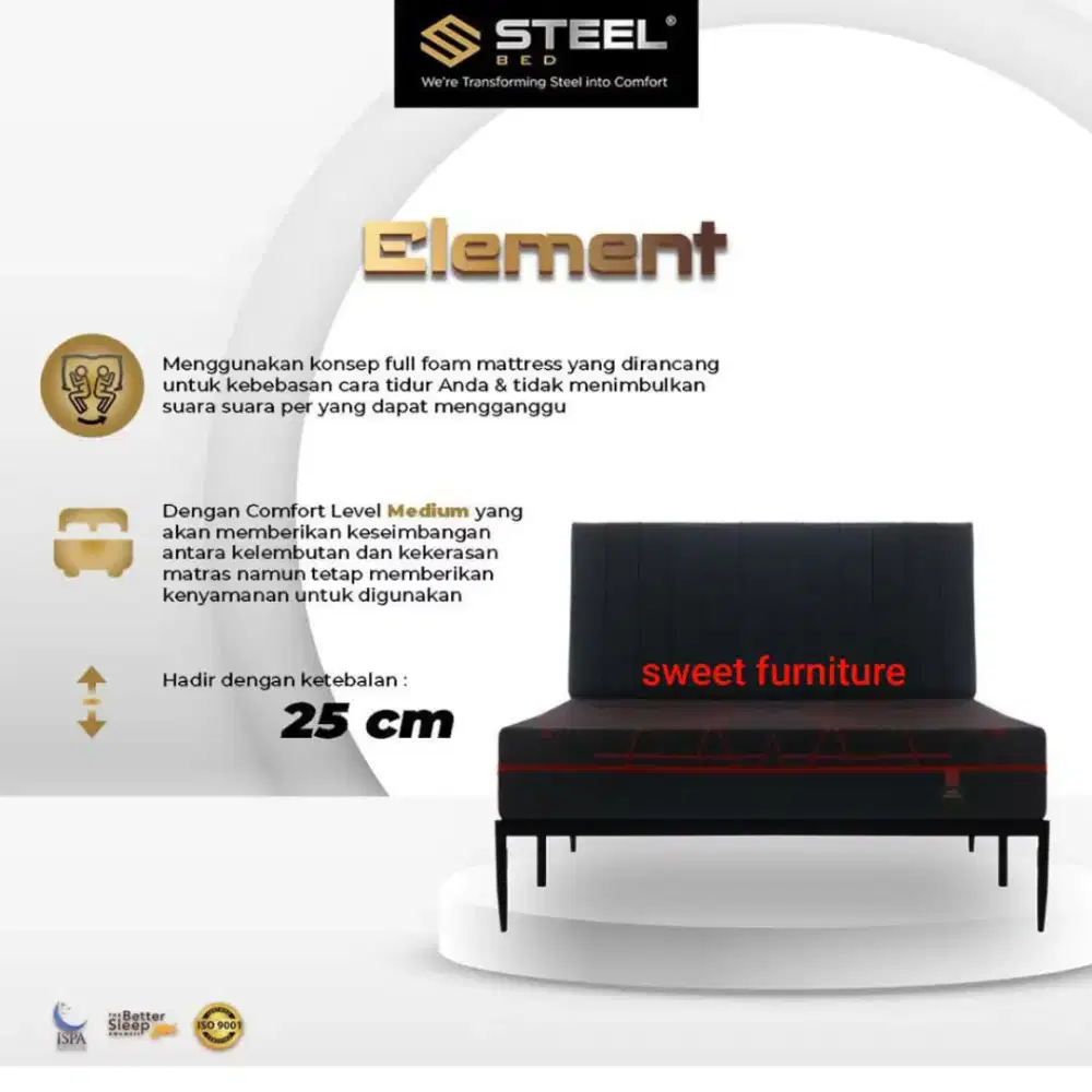 Kasur full busa Steel Element 5 kaki