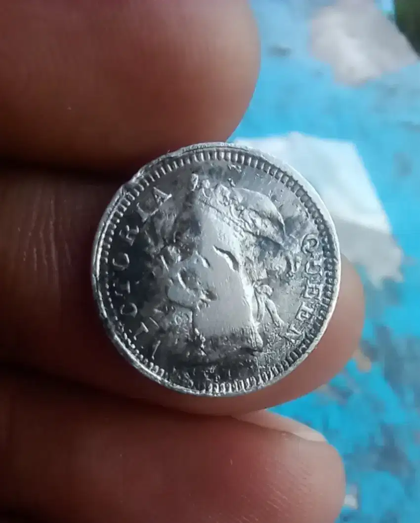 Koin perak 5 cent Queen  Victoria 1897