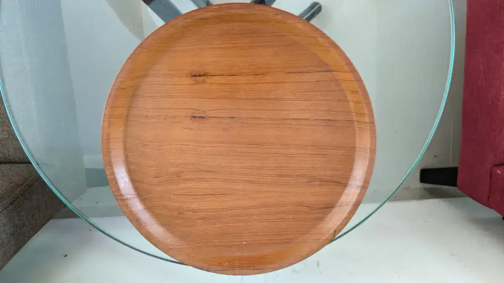 Nampan kayu bulat 35 cm