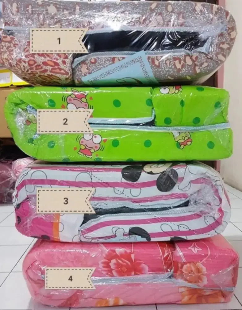 KASUR BUSA LIPAT MURAH + BANTAL P170cmXL70cmXT10cm  MOTIF RENDOM