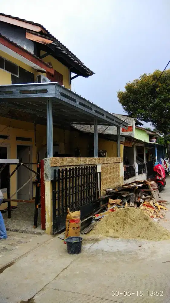 Harga Terpasang Kanopi Baja Ringan atap Spandek polos