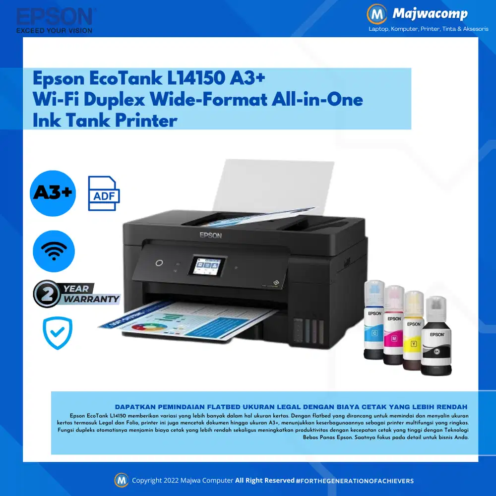 Printer Epson L14150 All In One - A3 Wifi Duplex Ink Tank EcoTank