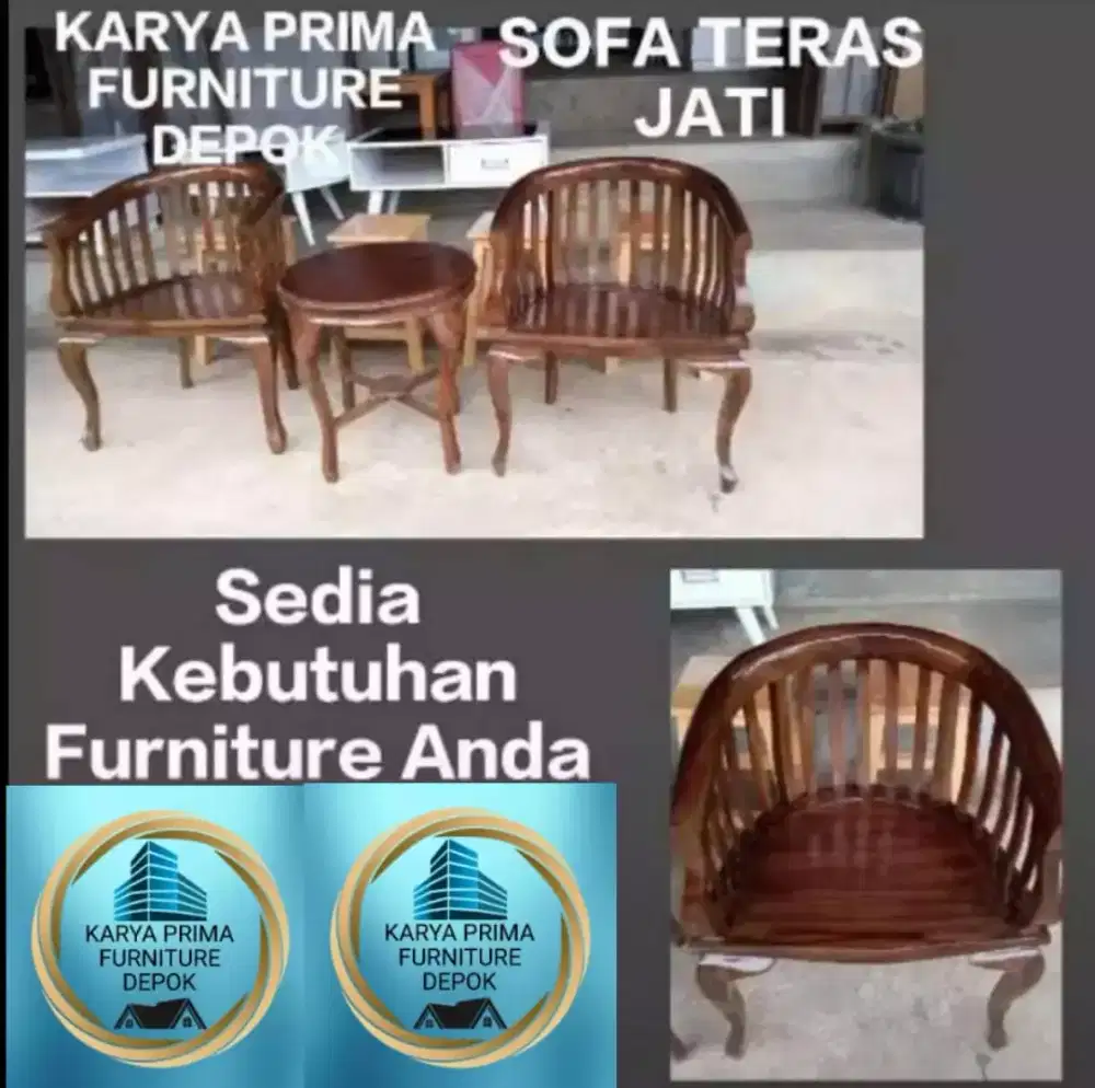 Sofa Teras full Jati plus meja kuat dan awet 1.250.000 free ongkir COD