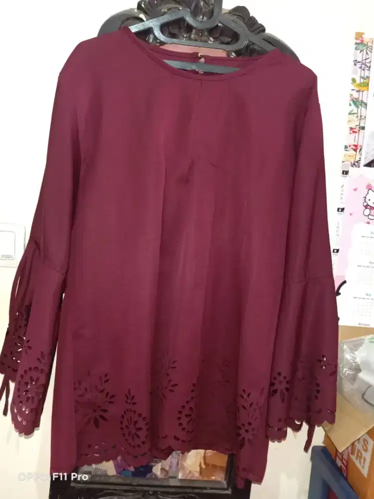 Blouse maroon jumbo size
