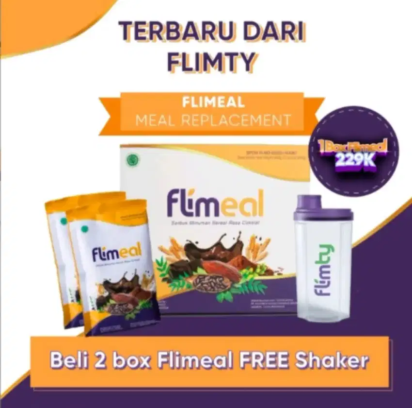 Flimeal 1 Box isi 12 sachet : Minuman sereal pengganti makan halal