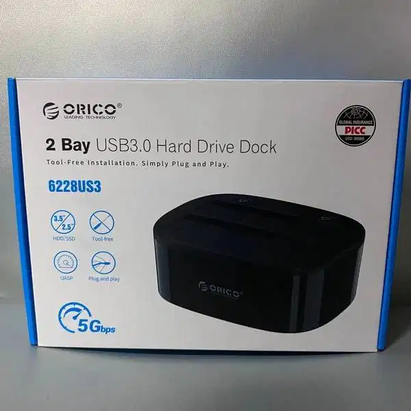 ORICO DUAL BAY HDD DOCKING ENCLOSURE 3.5 PEMBACA HARDISK CCTV PC CPU