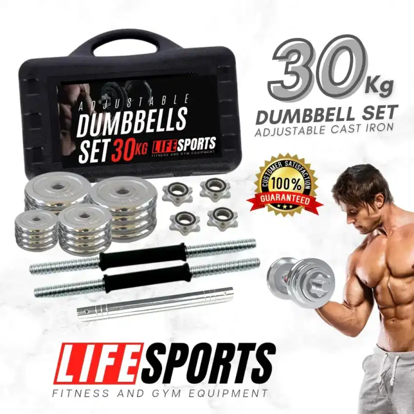 DUMBELL SET 30KG LIFE SPORR ORIGINAL IMPORT