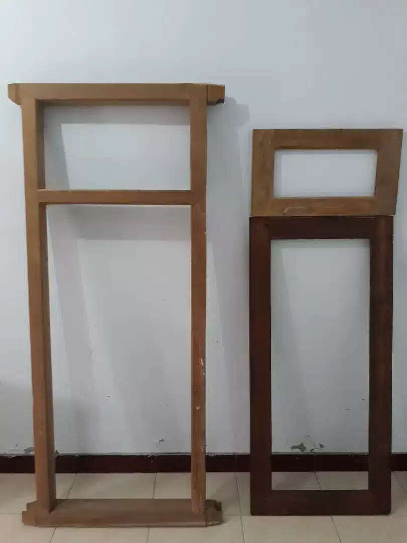 Jendela kayu jati fulset