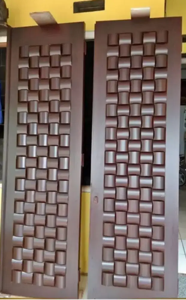 Pintu kayu ulin, merbau jati super kirim dari jepara