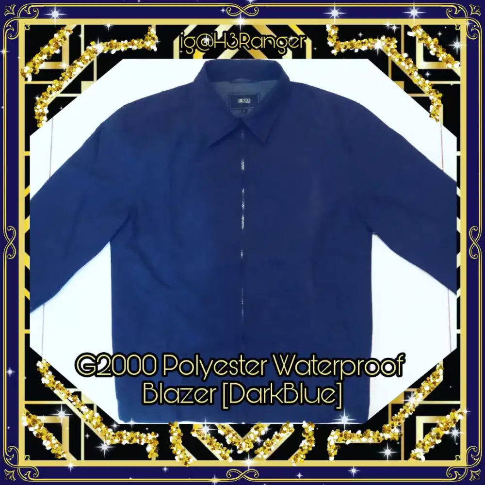 G2000 Men Formal Ringan Anti Air Polyester Blazer Jaket Biru Tua