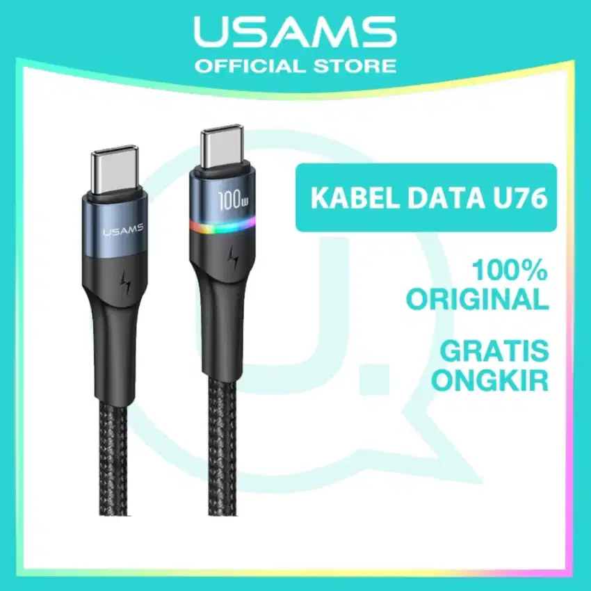 KbelData Led Usams U76 Qc Pd FC 100W Type-C To Type-C 5A (New Release)