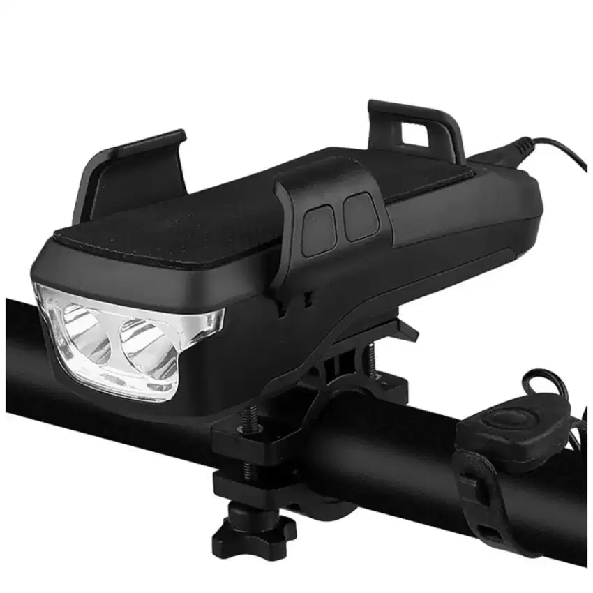 Wubasong Lampu Sepeda Rechargeable 4 in 1 Smartphone Holder + Power B