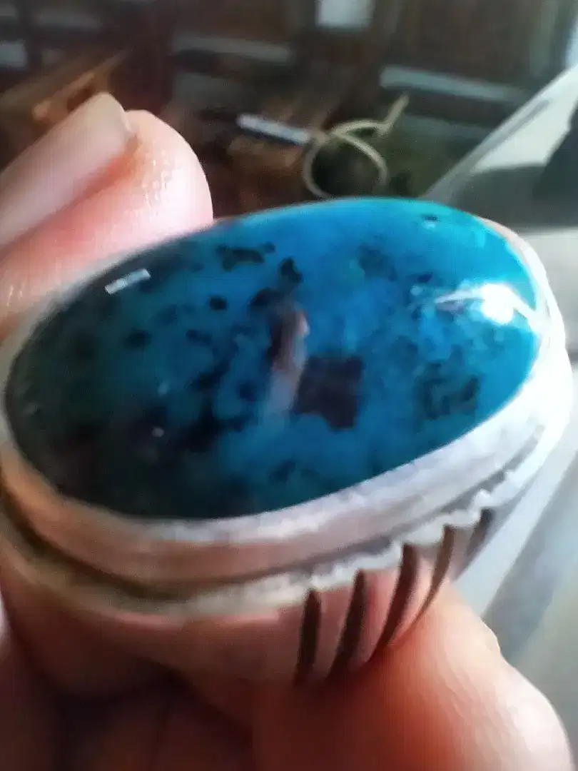 Batu cincin bacan size kantor perak