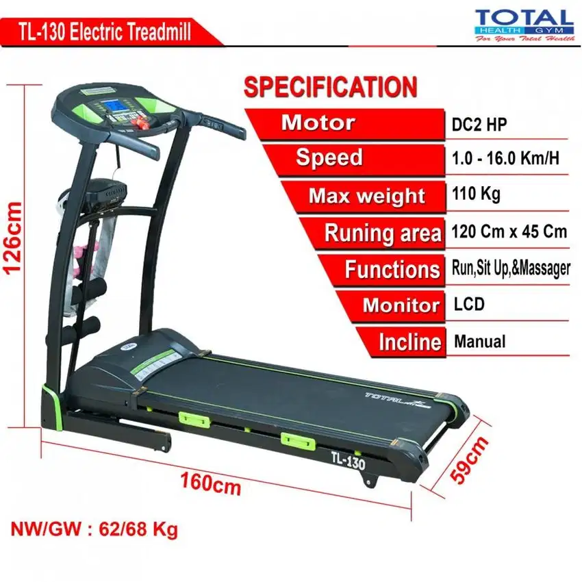 treadmill TL 130 TOTAL FITNESS