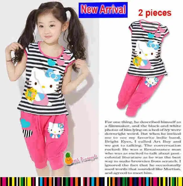 Baju Anak Setelan Kitty Stripe