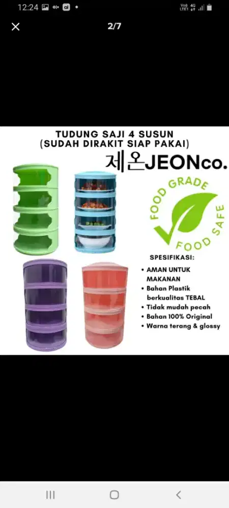 TUDUNG SAJI/ MAKANAN HIJAU 4 SUSUN