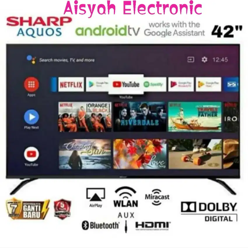 PROMO GOOGLE TV 42 INCI SHARP GARANSI 5 TAHUN + GARANSI PETIR