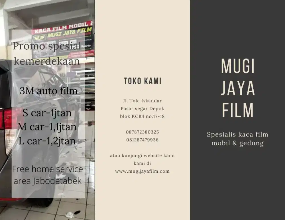 kaca film 3M auto film full original harga promo