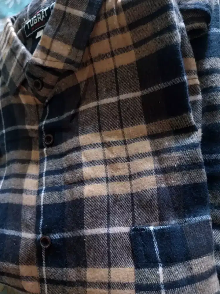 KEMEJA FLANNEL FLANEL LENGAN PANJANG, SIZE:SUPER BIG SIZE !! (80 x 63)