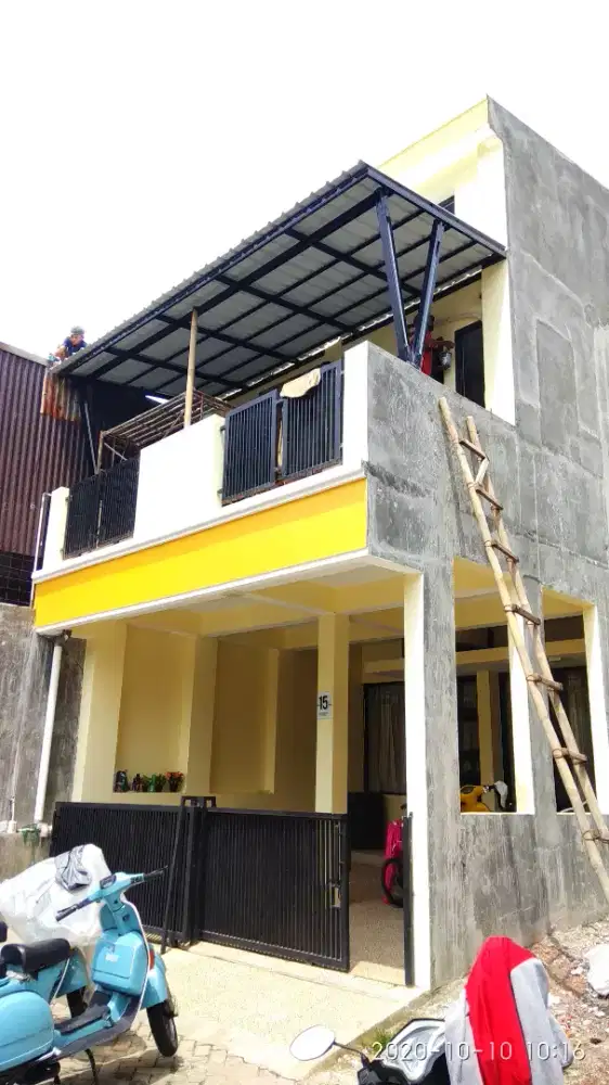 Kanopi baja ringan atap spandek dicat hitam