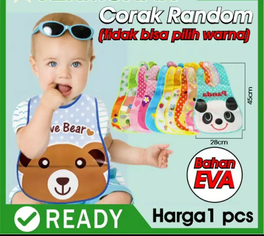 Celemek alas makan bayi baby waterproof