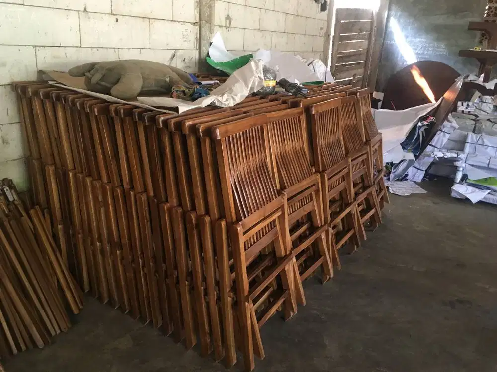 TC set meja payung taman kayu jati grade B Jabodetabek