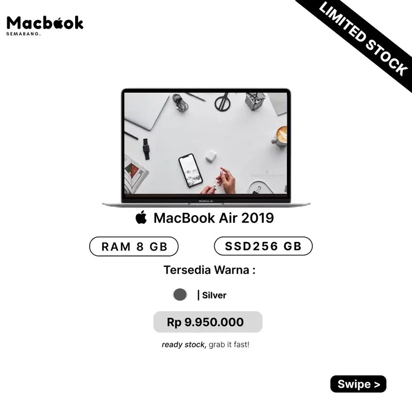 LIMITED STOCK! MACBOOK AIR 2019 13 8/256GB/INTEL CORE I5
