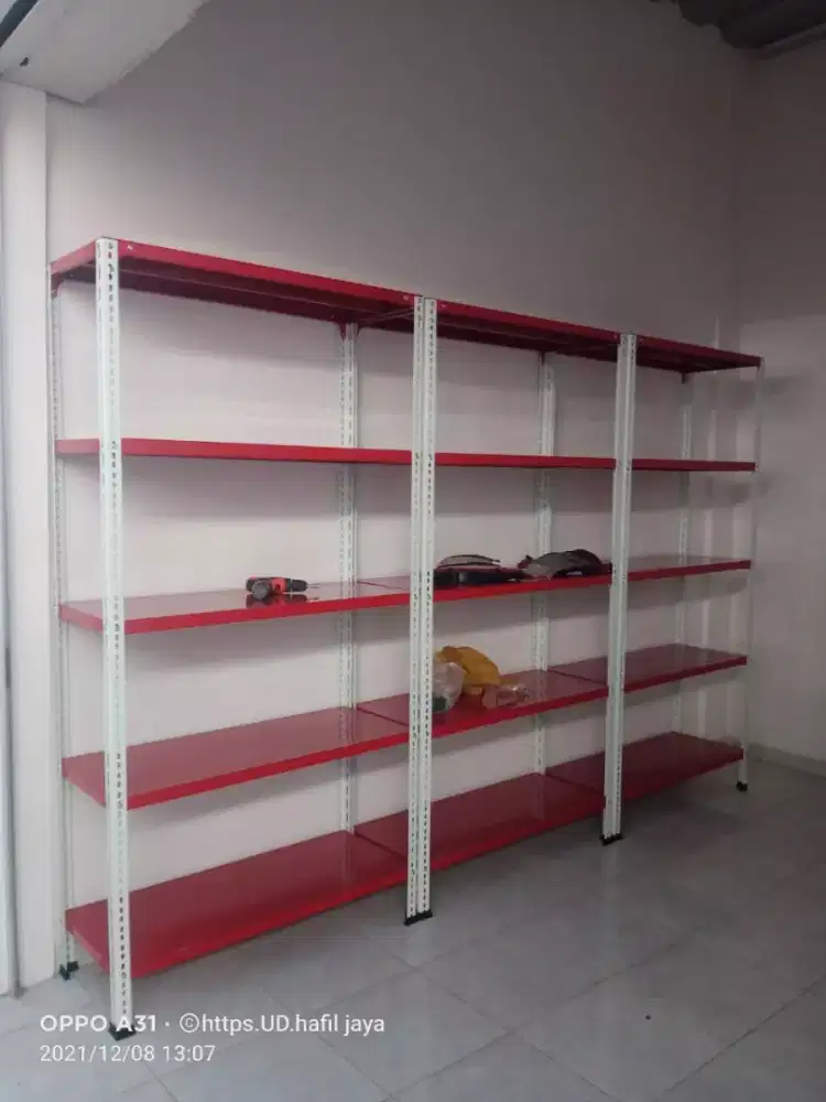 Jual rak besi siku lobang serbaguna