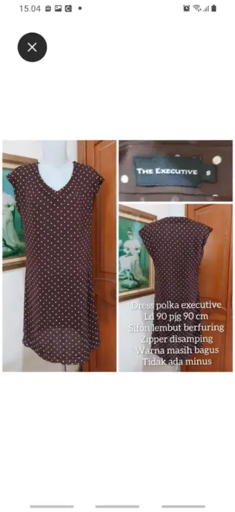 Atasan coklat polkadot