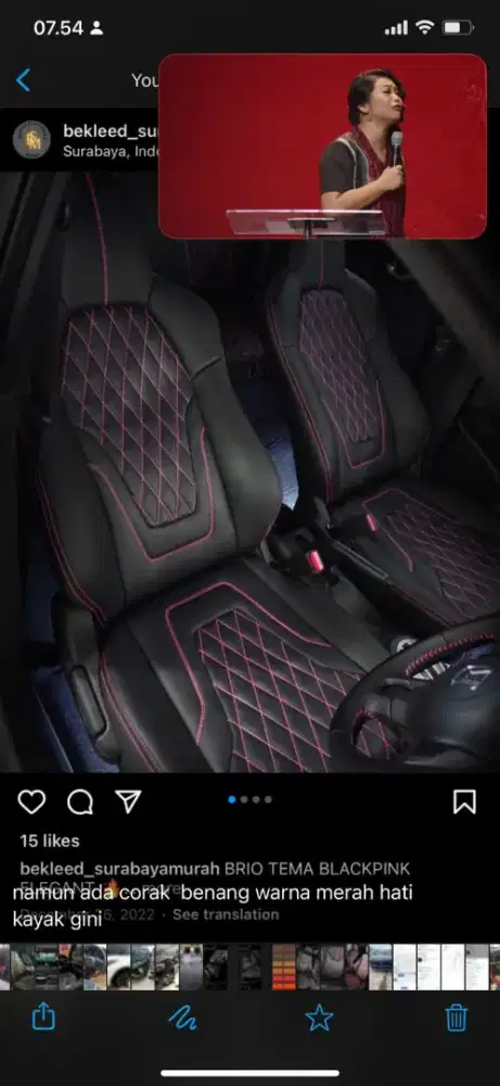 Bekled jok mobil ,plafon,pintu,setir,karpet dasar,peredam,dll