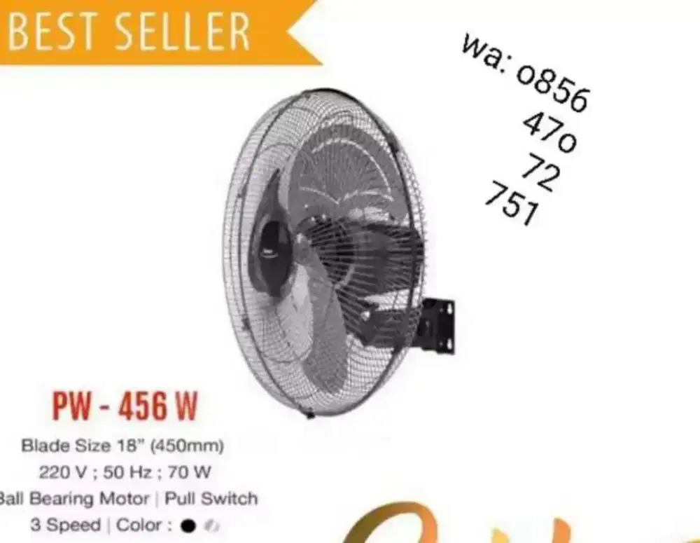 Kipas Angin dinding Wall fan Maspion 18 inc PW456w