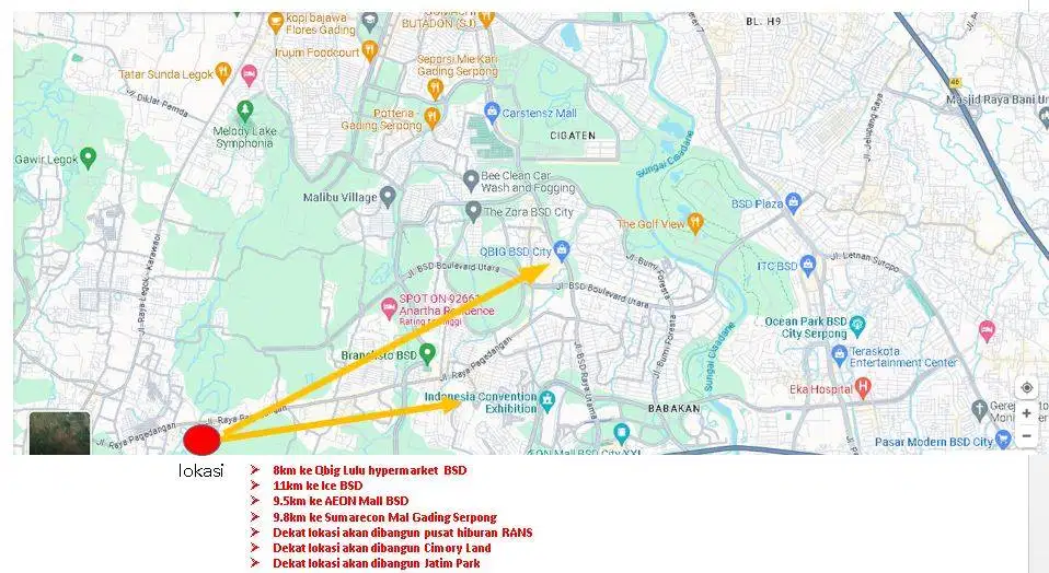 Kontrakan 5 pintu SHM di lokasi komersil BSD,Sumarecon,Paramount