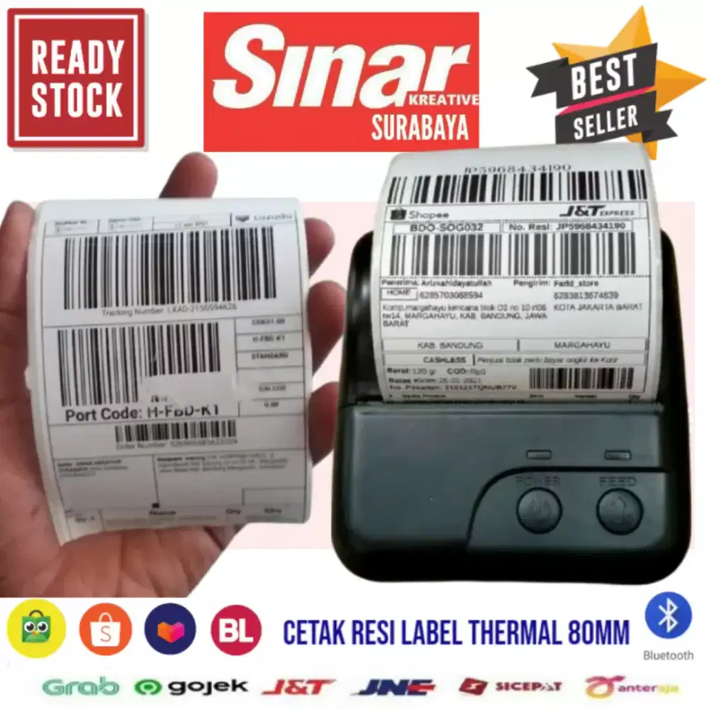 PRINTER BLUETOOTH THERMAL 80MM X80B - EPX80B CETAK ALAMAT RESI MOBILE